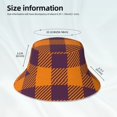 thumbnail image 3 of Yiaed Fall Buffalo Plaid Print Reflective Stripe Bucket Hat Unisex Funny Outdoor Fisherman Cap Beach Sun Hat, 3 of 5