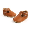 thumbnail image 4 of Baby Girl Mary Jane Flats Infant Moccassions Toddler Wedding Princess Dress Shoes(12-18 Months,Brown), 4 of 6