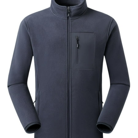 

Men s Warm Fleece Outdoor Jacket Long Sleeve Zipper Coat for Winter Black