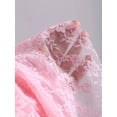thumbnail image 6 of Pink Lace Halter Neck Ruched Peplum Mini Dress For Women, 6 of 7