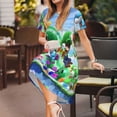 thumbnail image 2 of Lsque Mario Print Women's Casual Dress T-Shirt Summer Short Sleeve Scoop Neck Swing Dresses, 2 of 7