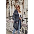 thumbnail image 3 of Cardigan Tricoté à Manches Longues pour Femmes Imprimé Léopard Ouvert devant Pull Chaud Manteaux avec Poche, 3 of 7