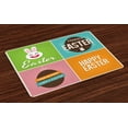 thumbnail image 1 of Ambesonne Easter Place Mats Set of 4, Checkered Squares Design, Standard Size, Multicolor, 1 of 4