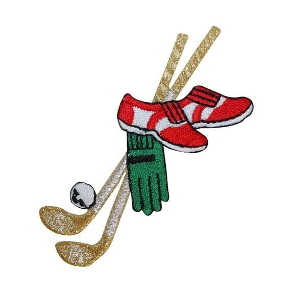 ID 1523 Golf Equipment Patch Golfer Shoes Clubs Embroidered Iron On Applique