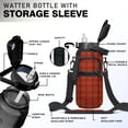 thumbnail image 4 of Xams Red and Black Plaid 64 Oz Water Bottle with Sleeve - BPA Free Leakproof Sport Large Plastic Water Bottle with Straw Strap & Insulated Neoprene Holder Carrier Bag Great Gift for Women Men, 4 of 6