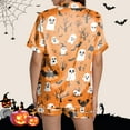 thumbnail image 4 of FEIFLY Women's Halloween Printed Pajama Blouse Tops Shorts Suit Set Casual 2 Piece Pajamas Sets Holiday Loungewear For Daily Wear Comfortable Fashion, 4 of 7
