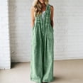 thumbnail image 7 of ClodeEU Women's V Neck Sleeveless Wide Leg Jumpsuit,Casual Loose Romper with Pockets Green,Women's Plus S, 7 of 7