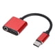 thumbnail image 3 of Adaptador de auriculares de audio NikouMX 2 en 1 tipo convertidor de 3,5 mm C negro, 3 of 8