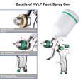 thumbnail image 2 of 1.4/1.7/2.0mm HVLP Spray Gun with 600 ml Plastic Cup - Professional Grade Paint Sprayer for House Painting, Car, Furniture, Varnish and Top Coat, 2 of 5
