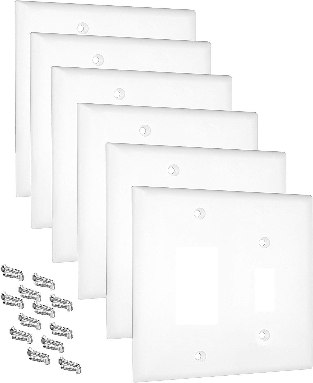 Pack of 6 Wall Plate Outlet Switch Covers by SleekLighting Decorative