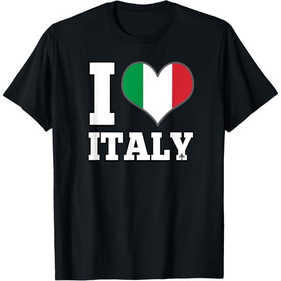 I Love Italy T-Shirt Heart Flag Tee T-Shirt
