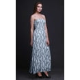 thumbnail image 6 of Bimba Laurel Leaves Print Women Smocked Bodice Beach Sun Dress-Small, 6 of 7