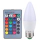 thumbnail image 1 of Lámpara de bombilla de luz de vela LED que cambia de color RGB de 3W AC85-265V con control remoto (E27), 1 of 8