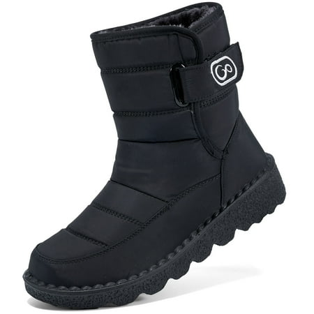 ecetana womens winter snow boots ankle booties outdoor waterproof hiking walking platform shoes 44
