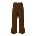 thumbnail image 4 of Girls Corduroy Pants Wide Leg Design with Pockets Vintage Baggy Pants High Waist Casual Pants for Girls Brown Pants for Girls Kids Preppy Clothes 7-8 Years, 4 of 8