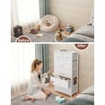 thumbnail image 6 of Tall Dresser for Bedroom Vertical Skinny Dresser - Sturdy Steel Frame, Wood Top, Easy Pull Fabric Bins- Organizer Unit for Bedroom, Entryway, Closets - 6 Drawers (White), 6 of 16