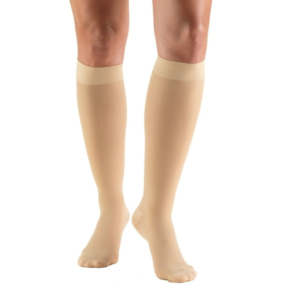 Truform Women's Stockings, Knee High, Sheer: 20-30 mmHg, Beige, Small