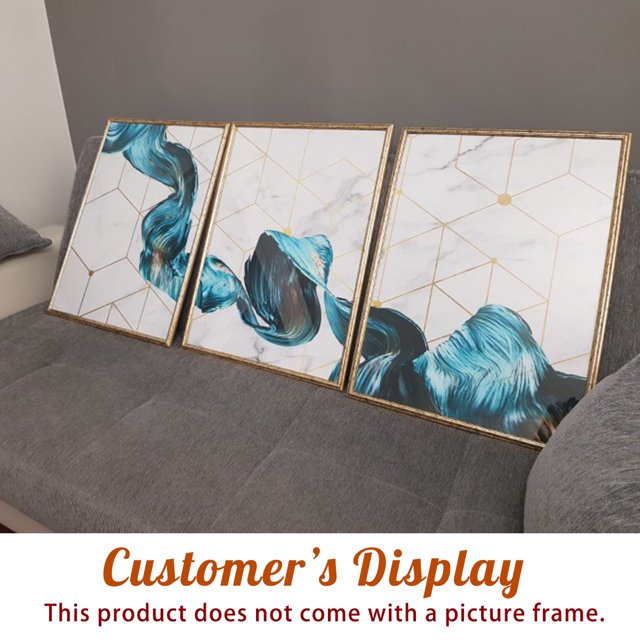 50x70cm Abstract Landscape Geometric Mountain Golden Sun Art Home Decor Wall Print Picture (Not Include Frame)
