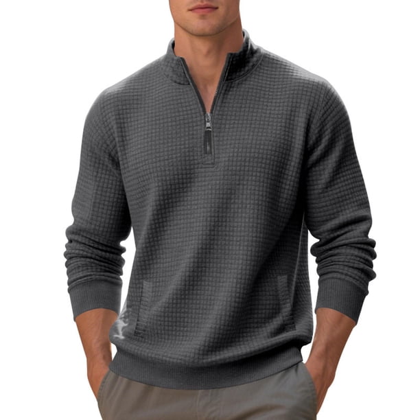 pstuiky mangas largas para hombre, Sudadera con capucha informal de colores sólidos para hombre, jersey de manga larga con bolsillo y cuello alto salir tops xxxl