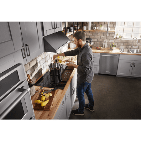 KitchenAid - 36" Built-In Electric Cooktop with 5 Burners and 10''/6'' Even-Heat Ultra Power Element with Simmer Setting - Black