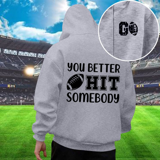 MHFRRA Sudadera con Capucha Informal para Hombre, Estilo Jersey de Fútbol para El Día Del Partido, Holgada, Cómoda y Suave, de Manga Larga, para Otoño E Invierno, para Uso Diario Al Aire Libre Gris