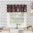 thumbnail image 2 of Abstract Coffee Theme Valance Curtain Modern Red Brown White Coffee Shop Rod Pocket Valance Window Treatments 1 Panel Short Curtains for Kitchen Living Room Decor 54 x 18 in, 2 of 5