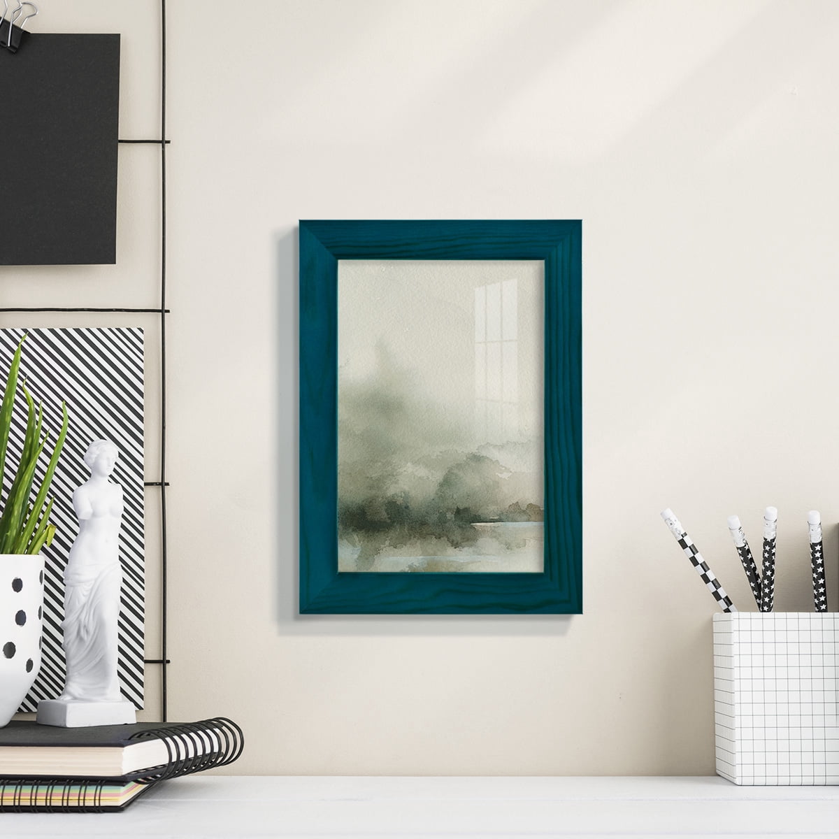 Heavy Fog I - Framed Print w/glass - Ocean Blue