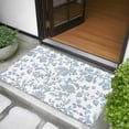 thumbnail image 5 of 2x3 Door Mat Rug, Light Blue Flower Non-Skid Rubber Backing Large Rectangle Rugs - Living Room Bedroom Home Office, Vintage Farmhouse Boho Leaf Spring Indoor Floor Mat Carpets Washable Rug, 5 of 9