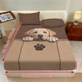 thumbnail image 6 of SEANATIVE Twin Size 3 Piece Bed Sheet Set with 1 Fitted Sheet and 2 Pillowcases, Soft Comfortable Stretch Bed Covers Mattress Protector for Bedroom Decor, Golden Retriever Dog Paw Brown, 6 of 7