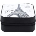 thumbnail image 1 of GFDYREE Portable Gift Jewelry Box for Earring Necklace Bracelet Ring, Travel Storage Case with Doublelayer Design, Made of Materials (Double-decker Eiffel Tower), 1 of 7