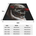 thumbnail image 3 of Bingfone Realistic Rose Skull Print Flannel Fleece Blanket Throw Blanket for Bed,Sofa,Couch,Travel,Camping(50"x40" ), 3 of 8