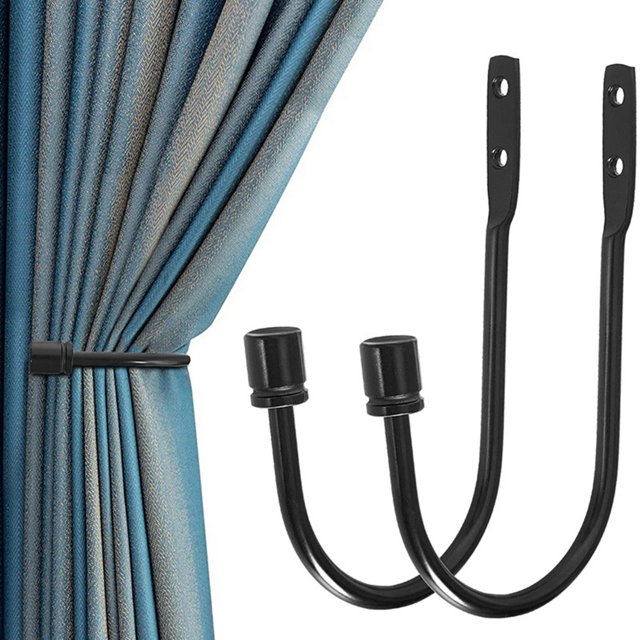 4X Crochets de Suspension pour Rideaux, Crochets Décoratifs en Métal pour Fenêtre