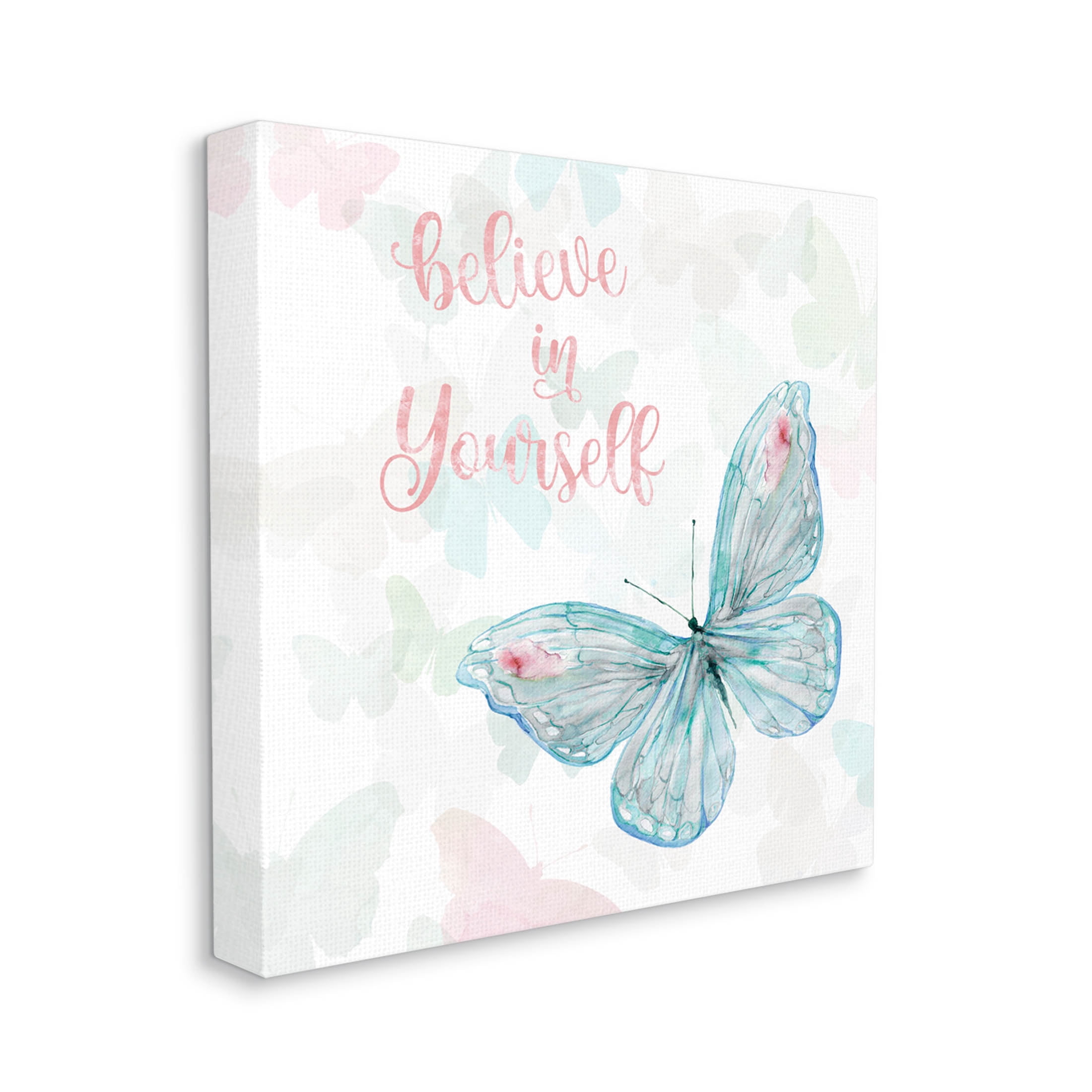 Believe In Yourself Butterfly Phrase Animals & Insects Graphic Art Gallery Wrapped Canvas Print Wall Art