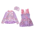 thumbnail image 2 of Girls Rash Guard Swimsuits Girls' Two Piece Long Sleeve Tops and Dress with Mermaid Printed Swimwear for Kids, 2 of 7