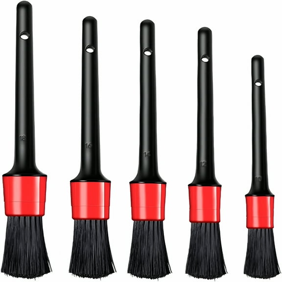 ACDANC Detailing Brush Drill Brushes For Car Tire Dashboard Cleaning Detail Brush Set Auto Interior Exterior Cleaning Dry Wash Boars Hair Detailing Brush Ultra-soft Brushes For Vehicles Set