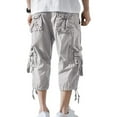 thumbnail image 3 of Sonducket Pantalones Cortos Casuales Para Hombres Tela Transpirable Bolsillos Prácticos Y Elegantes Pantalones Cortos Vintage Cargo De Verano Prendas para la parte inferior del cuerpo blanco 29, 3 of 6