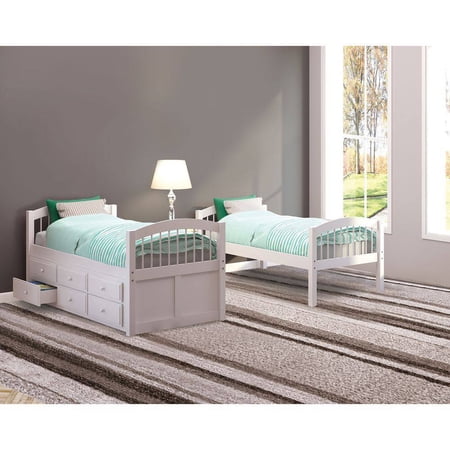 CLEARANCE! ACME Micah Bunk Bed & Trundle (Twin/Twin) in White 39995