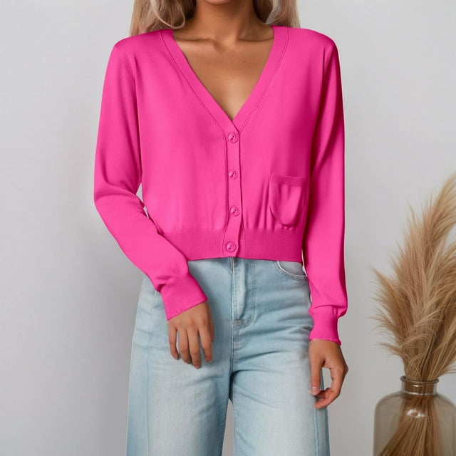 TINZ Women's Lightweight Knit Cardigan Long Sleeve Short V Neck Open Front Sweater Casual Wear With Pockets For Spring Fall Winter Olive Open Sweater Light Sweaters Women