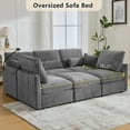 thumbnail image 6 of Harper & Bright Designs Modular Sectional Sofa Set with Ottoman, L-Shaped Couch with USB, Chenille Upholstered Sectional Sofa with Phone Holder for Living Room, Grey, 6 of 20