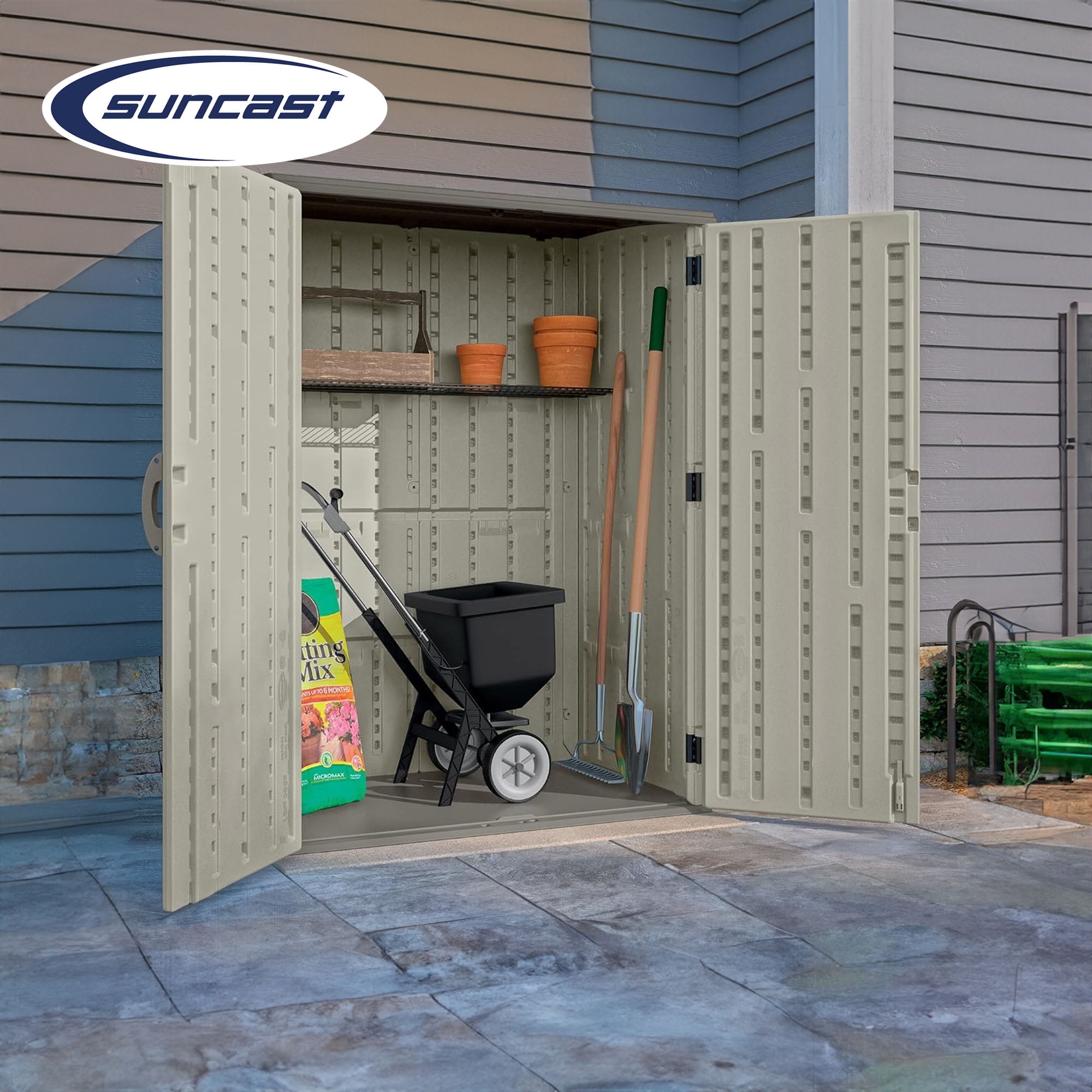 Suncast 54 Cubic Feet Durable Resin Outdoor Garden Vertical