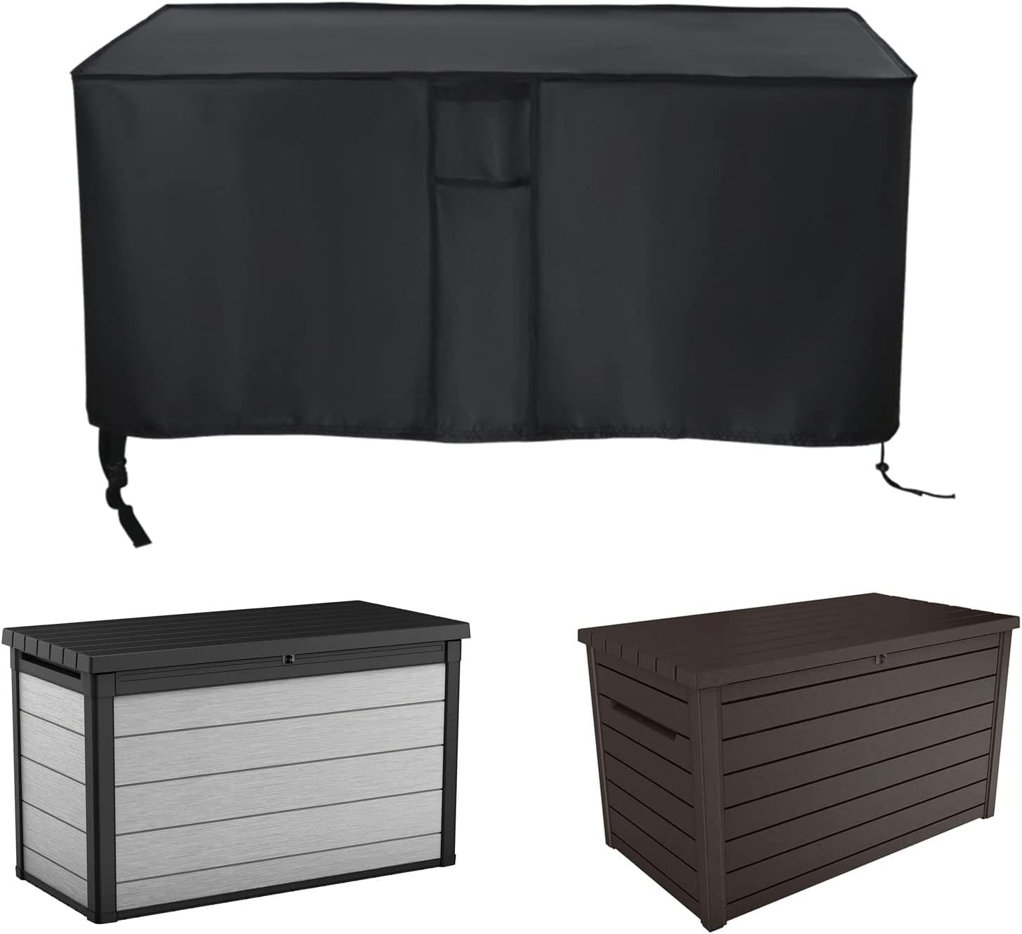 POMER Deck Box Cover, Outdoor Waterproof Cover for Keter XXL 230 Gallon Plastic Deck Storage