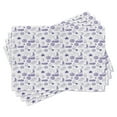 thumbnail image 1 of Ambesonne Cartoon Place Mats Set of 4, Boat Star Gulls Moon Shell, Standard Size, Purple, 1 of 6