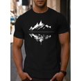 thumbnail image 1 of [Summer Print Tee Shirt] Casual Summer Short Sleeve Reflection of Landscape Print Tee Shirt for Men, 1 of 5