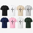 thumbnail image 4 of Unisex Cross Graphic T-Shirt, Classic Fit Crew Neck Cotton Tee, 4 of 9