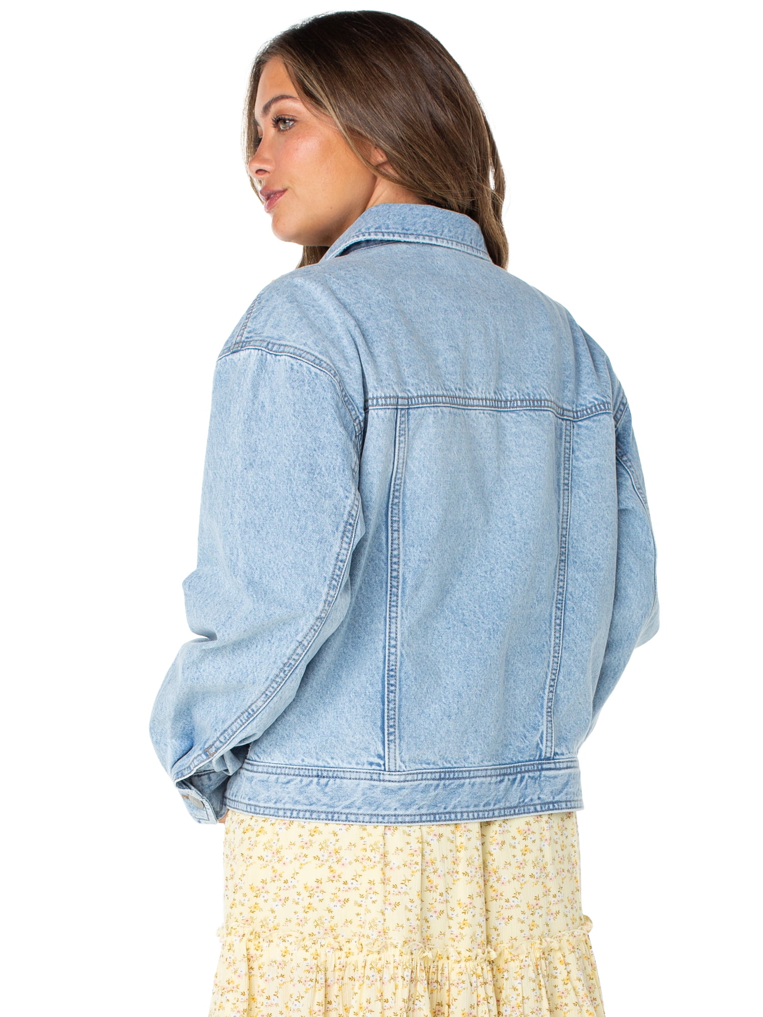 Celebrity Pink Women's Oversized Denim Jacket, Sizes XS-XXXL