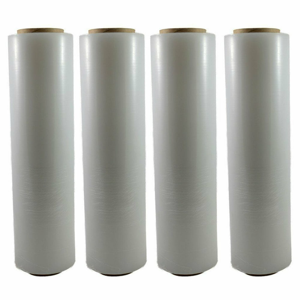 4 Rolls 18" 6000' 3" Core 80 Gauge Industrial Shrink Wrap Plastic