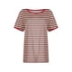 thumbnail image 4 of Blusas para las Mujeres Casual, Rayas Impresas Patchwork Manga Corta Cuello Redondo Top Hecho de 95% Poliéster 5% Spandex para el Verano, Tops Cortos para las Mujeres, 4 of 5