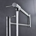 thumbnail image 5 of Pot Filler Faucet 20In Brushed Nickel Finish Dual Handles Retractable Arm 360 Degree Swivel Brass Construction Kitchen Sink Mount 4GPM Flow Rate Deck Mounted Two Joints Modern Design Indoor, 5 of 7