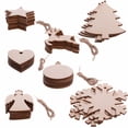 thumbnail image 2 of 10PCS/ Lot Santa Claus nowflake Star Boots Bells Christmas Tree Hanging Wooden Ornaments Party Christmas Decorations For Home, 2 of 5