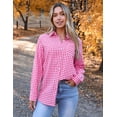 thumbnail image 2 of Zeagoo Plaid Shirts for Women Flannel Long Sleeve Shacket Loose Business Casual Blouses Gingham Button Down Shirts for Fall, 2 of 4